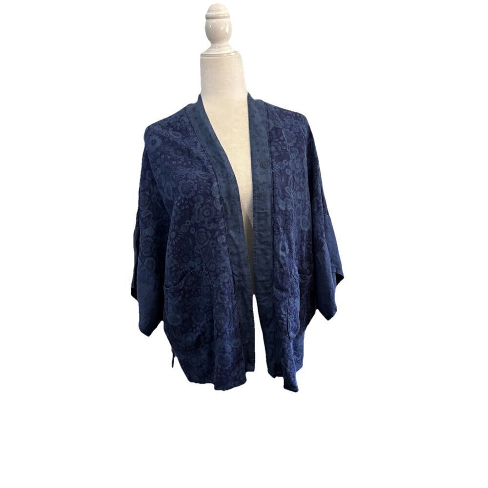 American Eagle Floral Paisley Print Kimono Jacket Women One size Linen Blend
